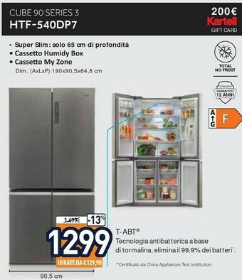 Unieuro Haier HTF-540DP7 Frigorifero Side-by-side Libera Installazione 528 L F Acciaio Inossidabile offerta