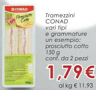 Conad Conad - Prosciutto Cotto Di Alta Qualità 150 G(ml) offerta