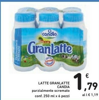 Conad Candia Latte Parzialmente Scremato UHT Granlatte 250 G(ml) offerta