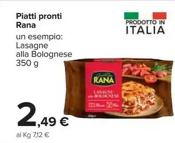 Carrefour Rana Giovanni Rana - Lasagne Alla Bolognese 350 G(ml) offerta