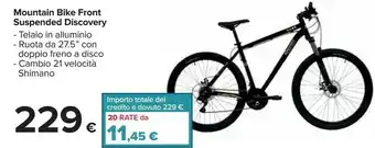 Carrefour Discovery Mountain Bike Front Suspended offerta