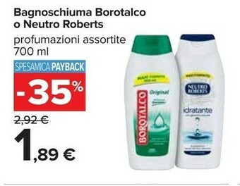 Carrefour Borotalco Bagnoschiuma offerta