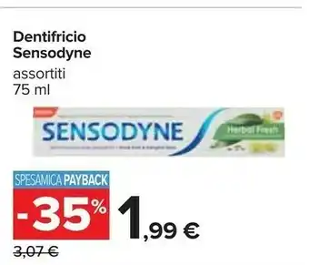 Carrefour Sensodyne Dentifricio Herbal Fresh 75 Ml offerta