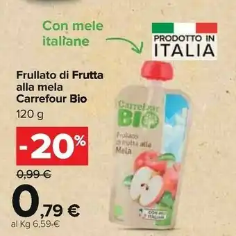 Carrefour Carrefour Bio Frullato Di Frutta Alla Mela 120 G offerta