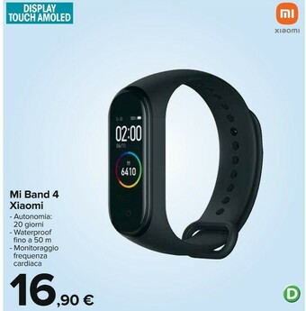 Carrefour Xiaomi Mi Band 4 AMOLED Tracciatore Di Attività Da Braccio 2,41 Cm (0.95") Nero offerta