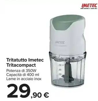 Carrefour Imetec TritaCompact Tritaverdure Elettrico 0,4 L Verde, Bianco 350 W offerta