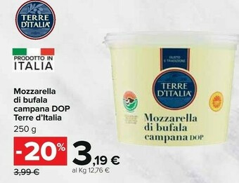 Carrefour Terre d'Italia Mozzarella Di Bufala Campana offerta