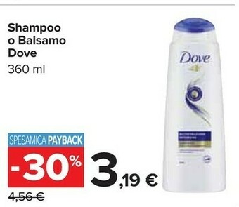 Carrefour Dove Shampoo offerta
