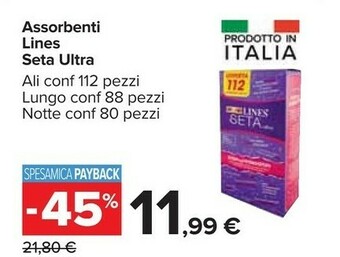 Carrefour Lines Seta Ultra Assorbenti offerta