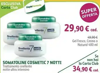 Lloyds Farmacia Somatoline Cosmetic 7 Notti Trattamento Snellente Notte offerta