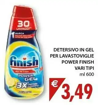 Mercatò Finish Detersivo In Gel Per Lavastoviglie Power offerta