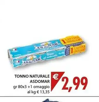 Mercatò Asdomar Tonno Al Naturale 320 G(ml) offerta
