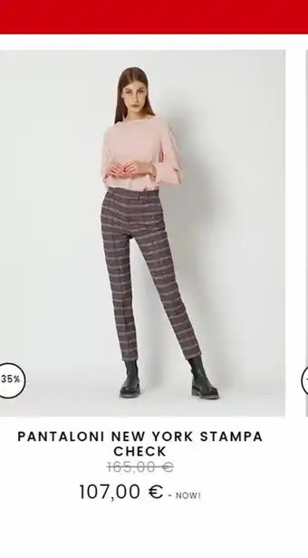 Manila Grace Pantaloni new york stampa offerta