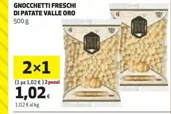 Coop Valle oro Gnocchetti Freschi Di Patate offerta