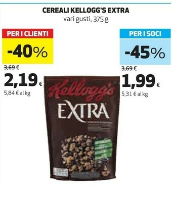 Coop Kelloggs Cereali Extra offerta