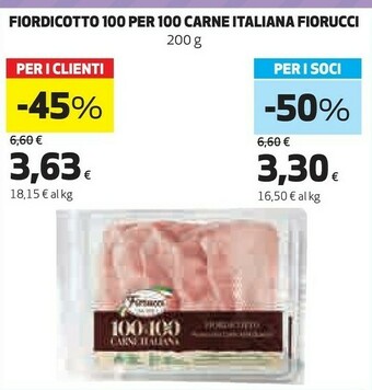 Coop Fiorucci Fiordicotto 100 Per 100 Carne Italiana offerta