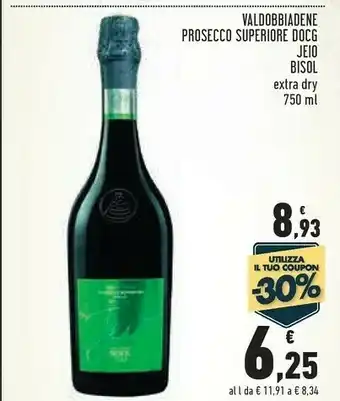 Conad City Jeio Bisol Valdobbiadene Prosecco Superiore DOCG offerta