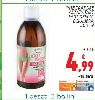 Conad Equilibra Integratore Alimentare Fast Drena offerta