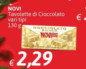 Crai Novi Tavoletti di Cioccolato vari tipi 130 g offerta