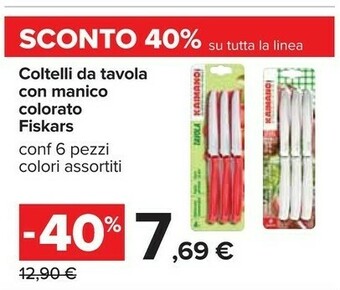 Carrefour Fiskars Coltelli Da Tavola Con Manico Colorato offerta