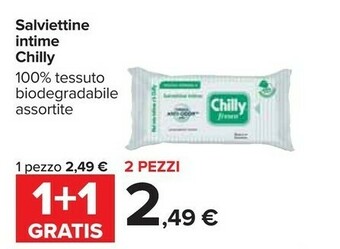 Carrefour Chilly Salviettine Intime offerta