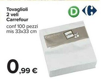 Carrefour Carrefour Tovaglioli 2 Veli offerta
