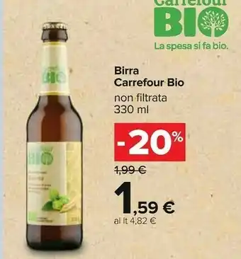 Carrefour Carrefour Birra Bio Non Filtrata 330 Ml offerta