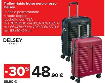 Carrefour Desley Trolley Rigido Iroise Nero offerta