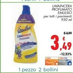Conad Emulsio Lavaincera Profumato Per Tutti I Pavimenti offerta