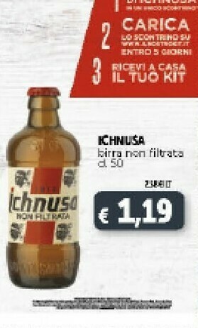 Deco Supermercati Ichnusa Birra Non Filtrata 500 G(ml) offerta