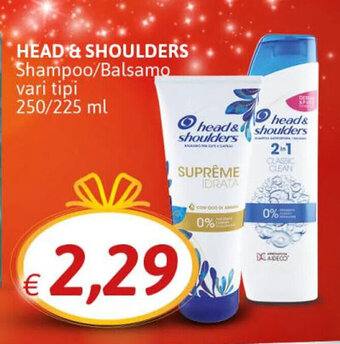 Crai Head&Shoulders Shampoo/Balsamo vari tipi 250 / 225 ml offerta