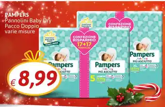 Crai Pampers Pannolini Baby Dry Pacco Doppio varie misure offerta