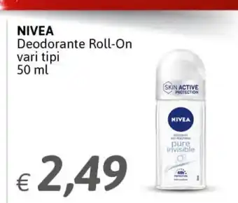 Crai Nivea Deodorante Roll-On vari tipi 50 ml offerta