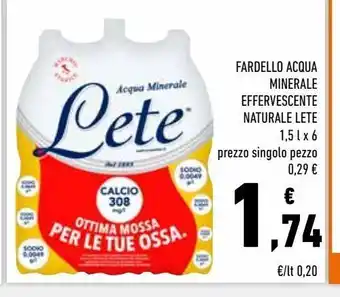 Conad Fardello acqua minerale effervescente naturale lete offerta