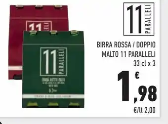 Conad City Birra rossa/doppio malto 11 paralleli offerta