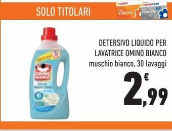 Conad City Detersivo liquido per lavatrice omino bianco offerta