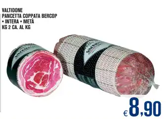 Valtidone Panceta Coppata Bercop Intera, Metà 2kg