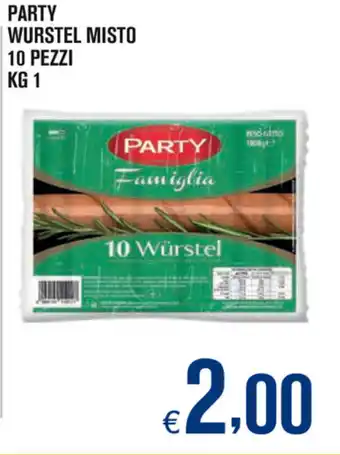 Adhoc Party Wurstel Misto 10 pezzi 1kg offerta