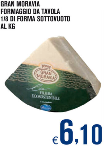 Gran Moravia Formaggio da Tavola 1/8 di Forma Sottovuoto