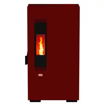 Bricofer Bion stufa a pellet slim venusia 4,9 kw, 50x28xh.89 cm, colore bordeaux offerta