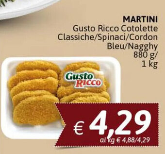 Crai Martini Gusto Ricco Cotolette Classiche/Spinaci/Cordon Bleu/Nagghy 880 g 1 kg offerta