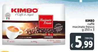 Deco Supermercati Kimbo Caffè Macinato Fresco 250 g x 3 offerta