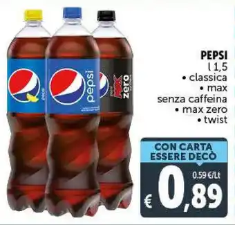 Deco Supermercati Pepsi 1,5 l classica/max senza caffeina/max zero/twist offerta