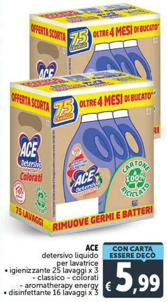 Deco Supermercati Ace detersivo liquido per lavatrice offerta