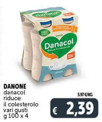 Deco Supermercati Danone danacol riduce il colesterolo vari gusti g 100 x 4 offerta