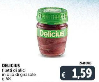 Deco Supermercati Delicius filetti di alici in olio di girasole g 58 offerta