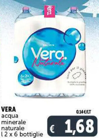 Deco Supermercati Vera acqua minerale naturale l 2 x 6 bottiglie offerta
