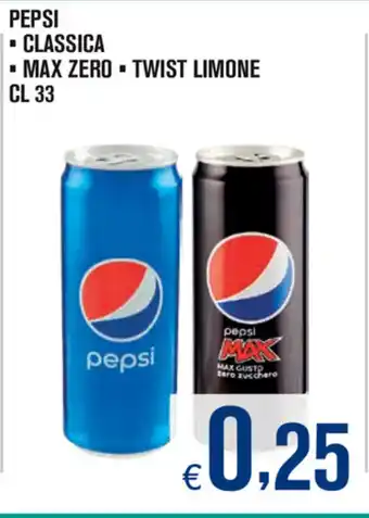 Adhoc Pepsi Classica, Max Zero e Twist Limone 33cl offerta