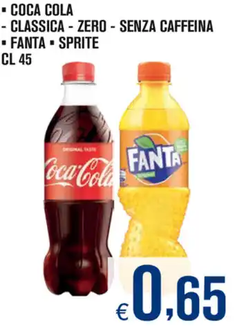 Adhoc Coca Cola, Fanta o Sprite 45cl offerta