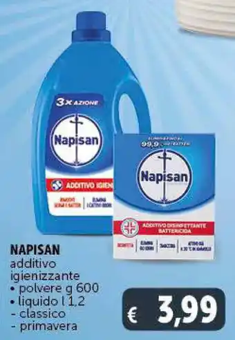 Deco Supermercati Napisan additvo igienizzante polvere g 600/liquido 1,2 l/Classico/Primavera offerta